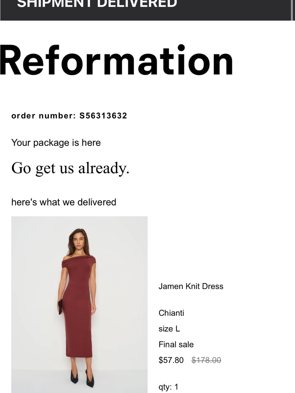 Reformation Jamen Knit Midi Dress in Chianti